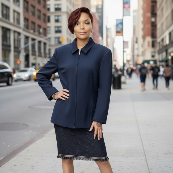 Karen Scott Jackets & Blazers - Karen Scott Dark Blue Women's Suit Jacket☑️